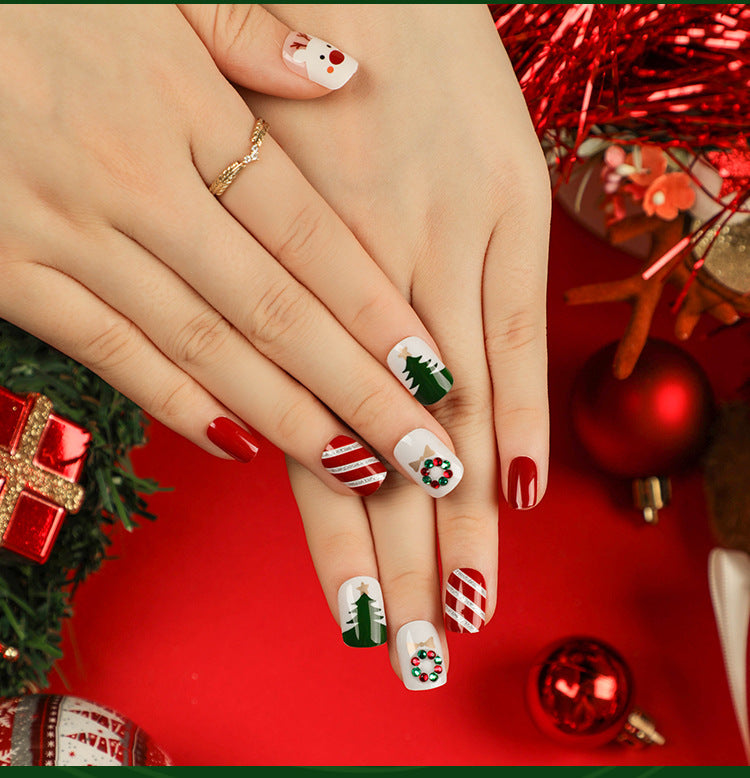 Artful Nail Extensions with Glitter and Rhinestone Embellishments Stornfield