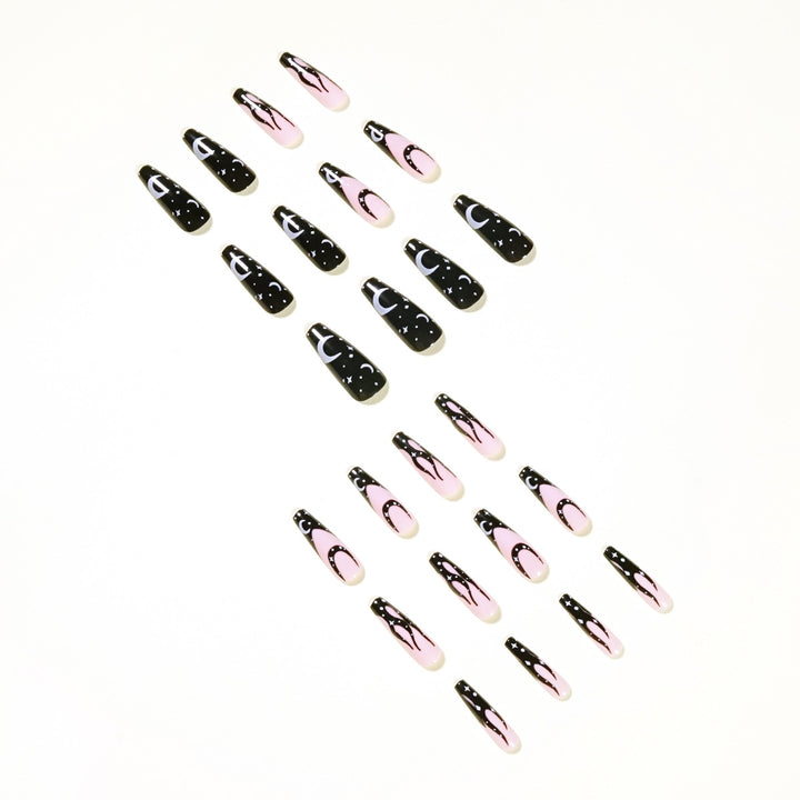 Artistic Nail Extensions with Creative Design and Glittering Accents Stornfield