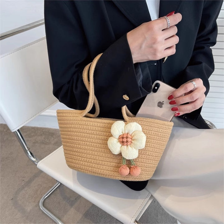Decorative Woven Straw Tote Stornfield