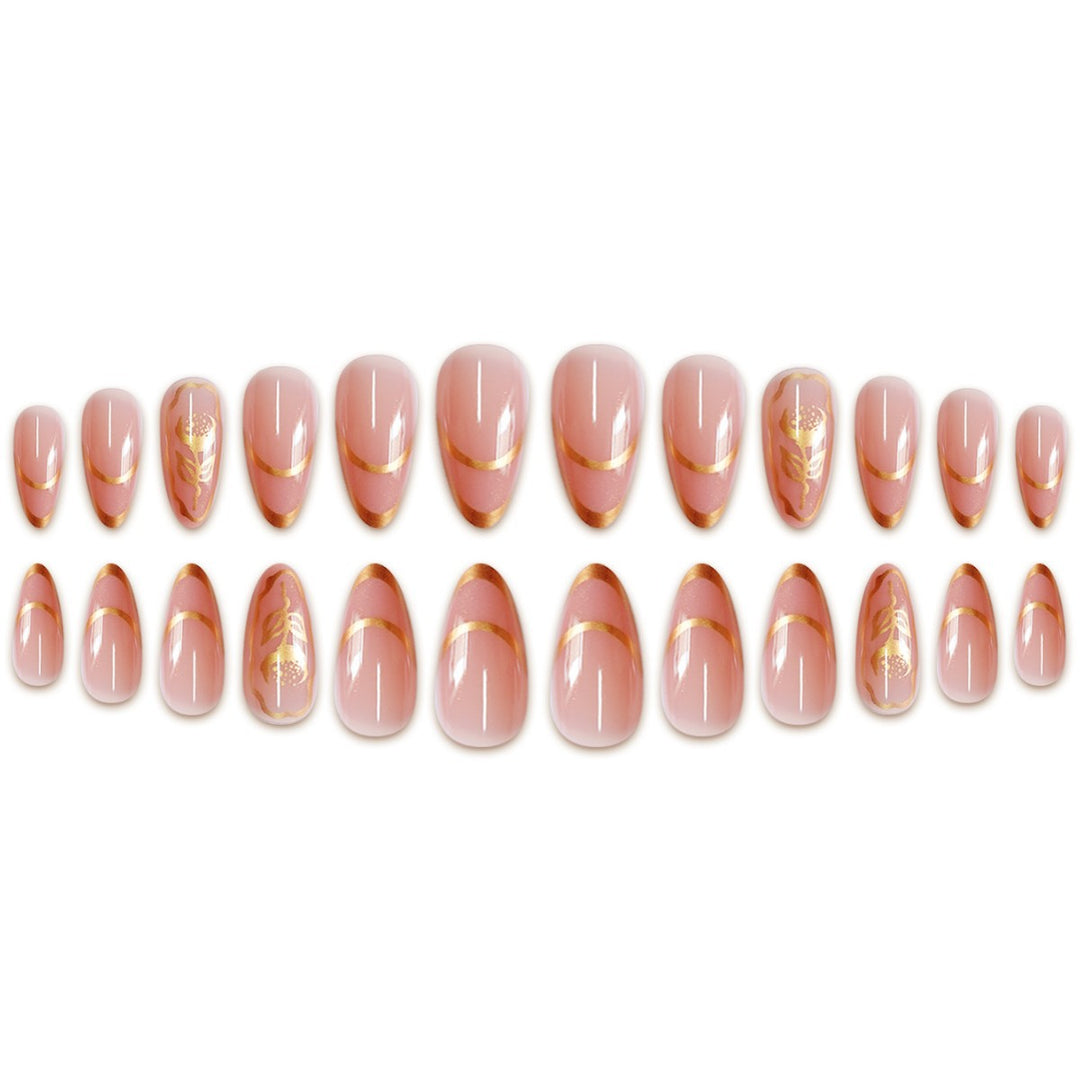 Elegant Floral Press-On Nail Set Stornfield 1787913793