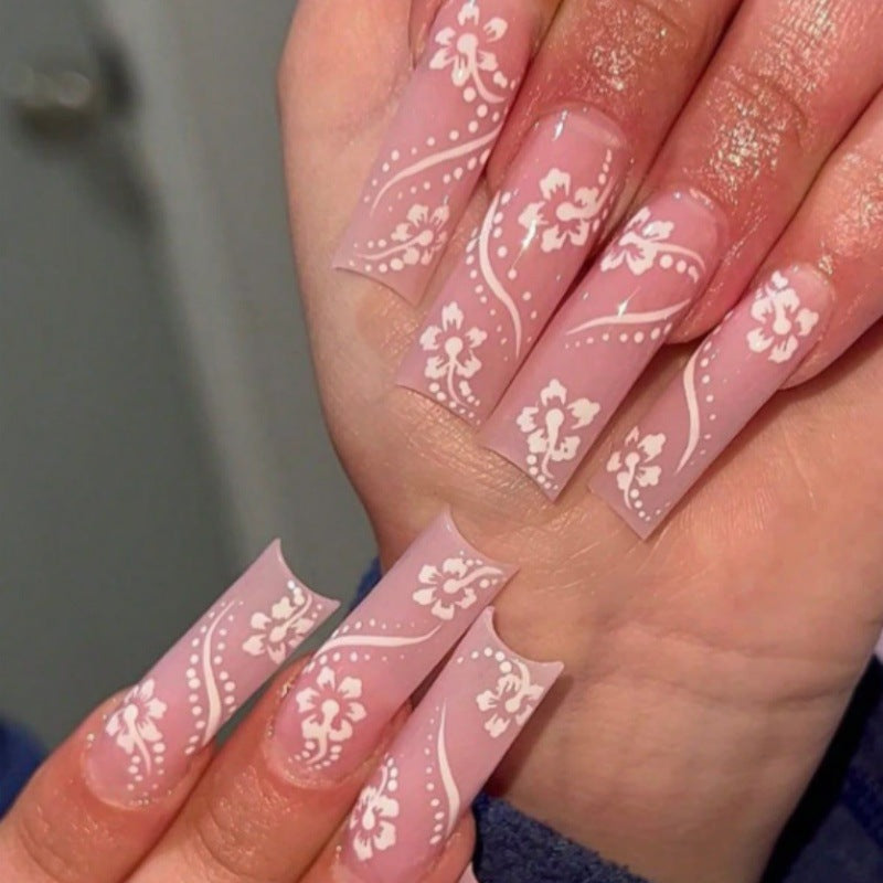 Artistic Floral Ombre Nail Tips Stornfield