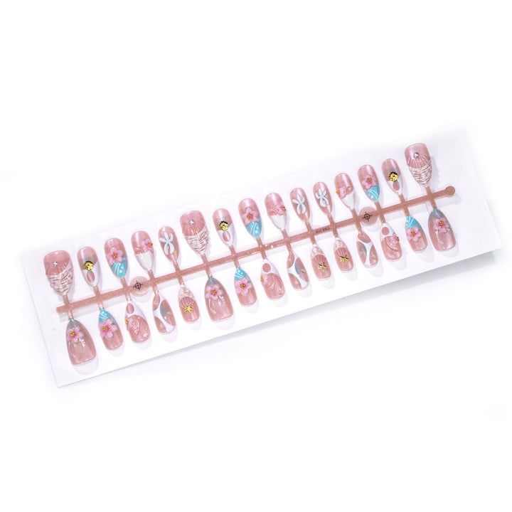 Beach-Inspired Decorative Press-On Nail Set Stornfield