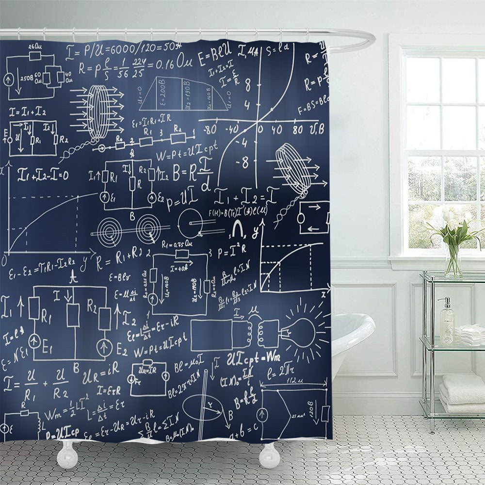 Shower Curtain with Scientific Equation Design Stornfield