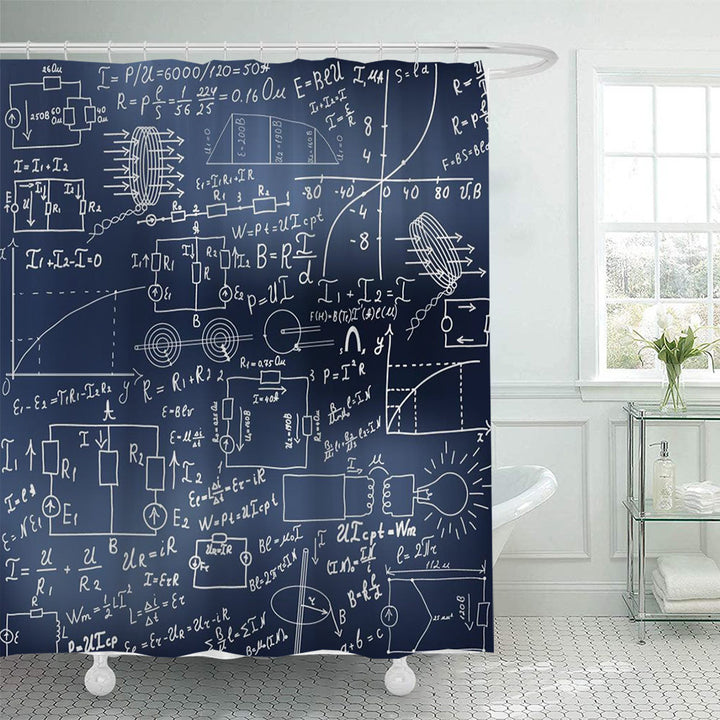 Shower Curtain with Scientific Equation Design Stornfield