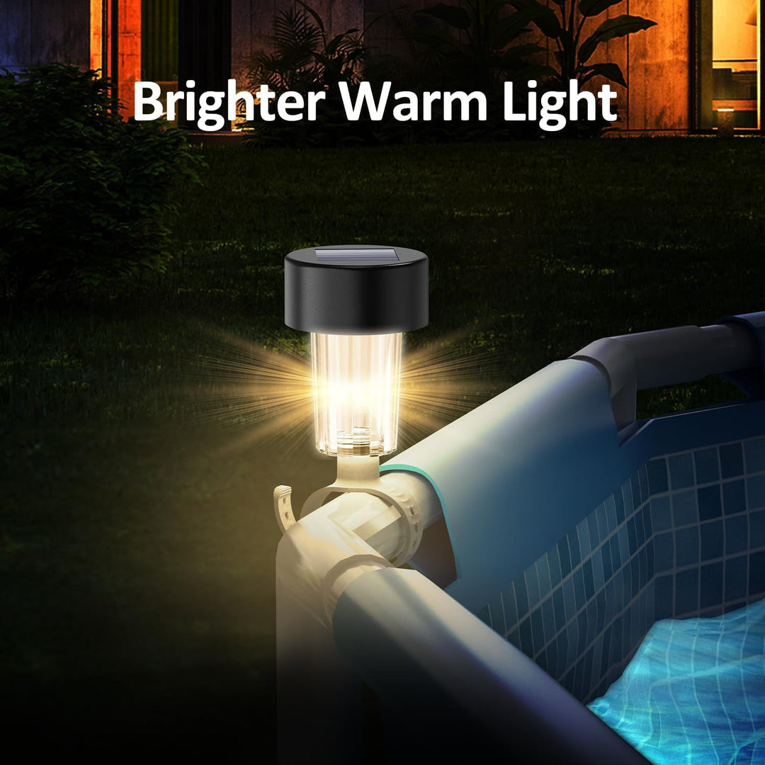 Solar-Powered LED Clip-On Above-Ground Pool Rim Lights With Waterproof Durable Mounting Stornfield