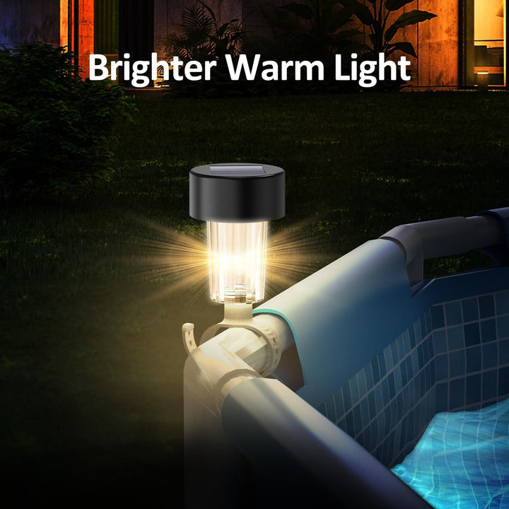 Solar-Powered LED Clip-On Above-Ground Pool Rim Lights With Waterproof Durable Mounting Stornfield