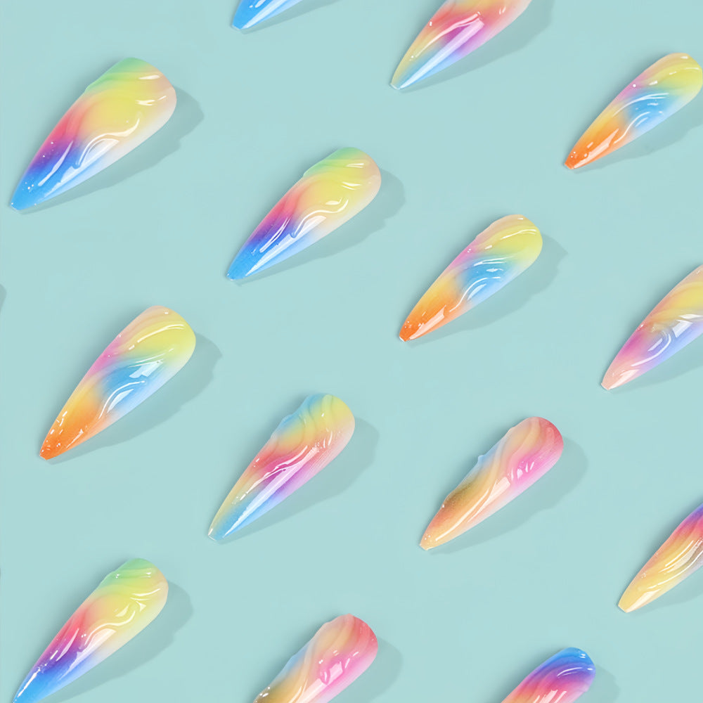Gradient Color Artificial Nails Stornfield