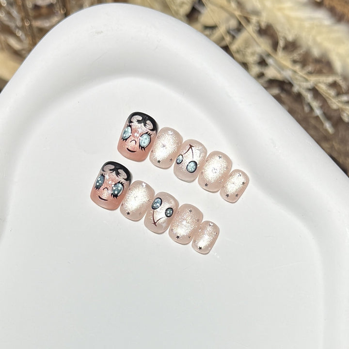 Playful Cherry-Themed Press-On Nail Set Stornfield