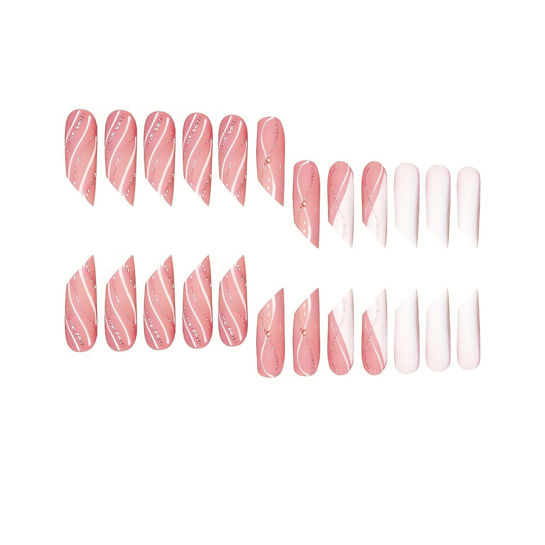 Elegant Stiletto Press-On Nail Art with Unique Designs Stornfield