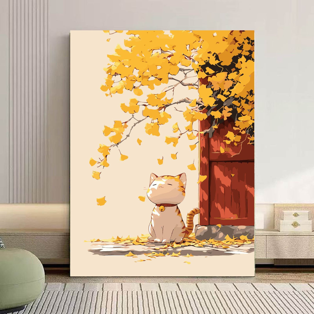 Cozy Cat and Floral-Themed Canvas Art Stornfield