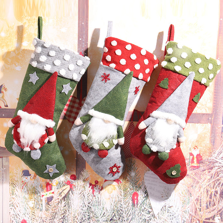Cute Christmas stocking with gnome motif Stornfield
