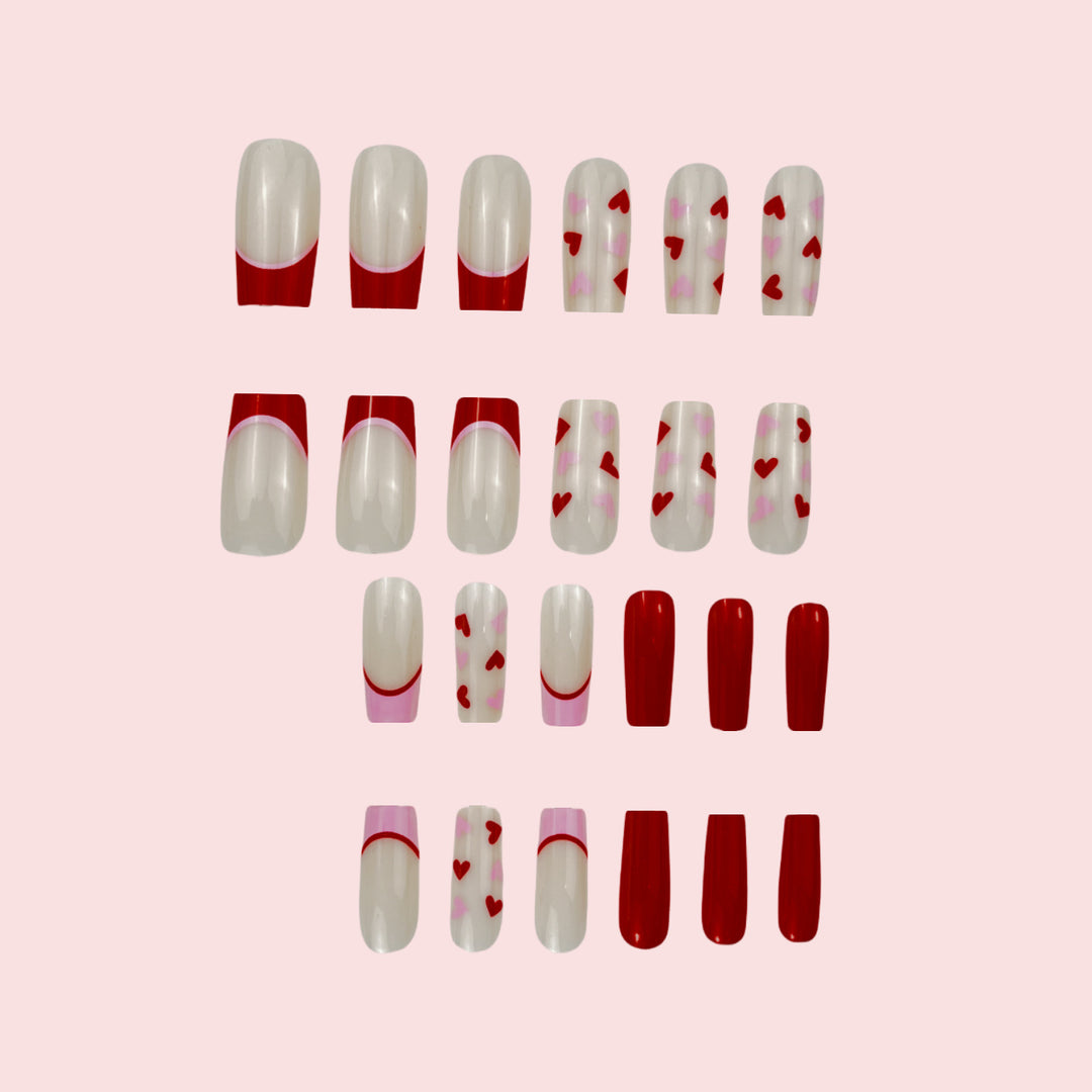 Heart-Themed Gel Nail Extensions Stornfield