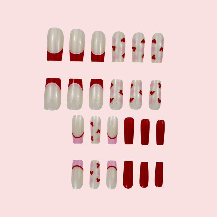 Heart-Themed Gel Nail Extensions Stornfield