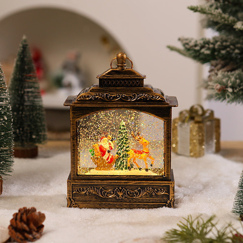 Nostalgic Christmas lantern with moving snowfall scene Stornfield
