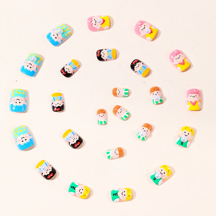 Playful Cartoon Character Nail Art Set Stornfield