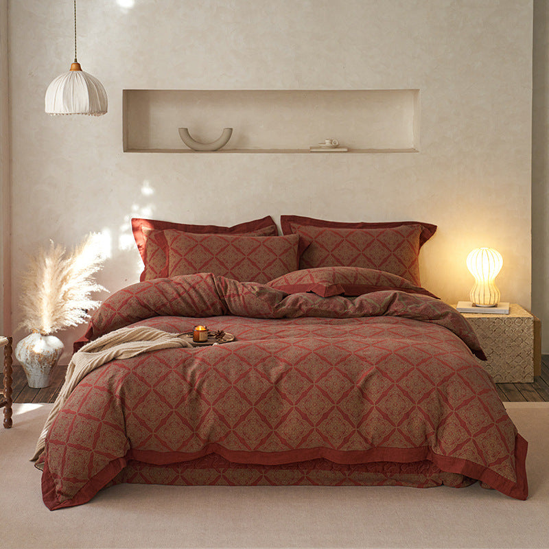 Luxury Reversible Jacquard Duvet Cover Set