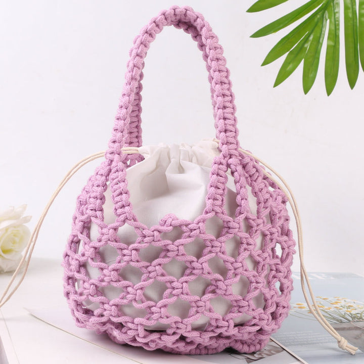 Hand-knotted tote bag with inner drawstring closure Stornfield