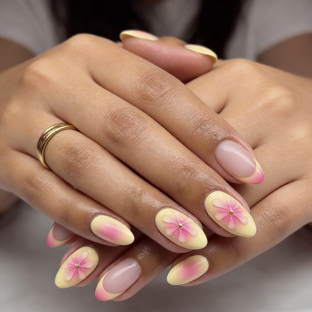 Artificial nails with flower decoration Stornfield