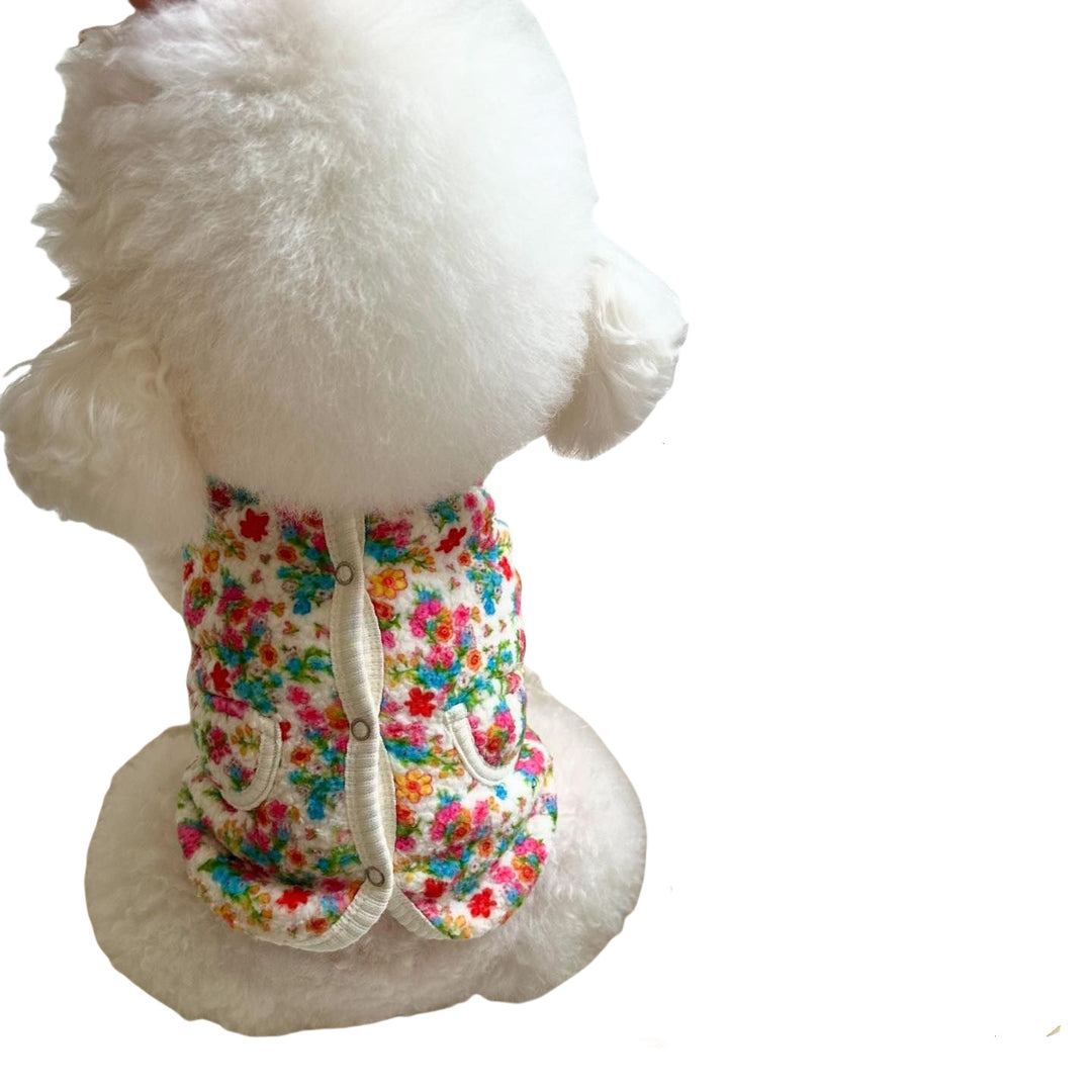 Floral Fleece Snap-Front Dog Vest
