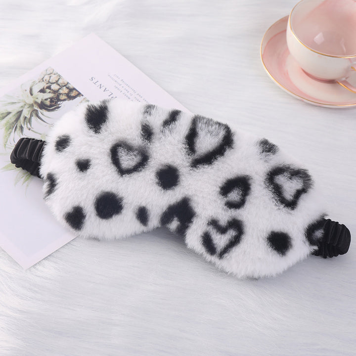 Women's cuddly faux fur sleep mask with heart-embossed surface and gathered comfort band Stornfield