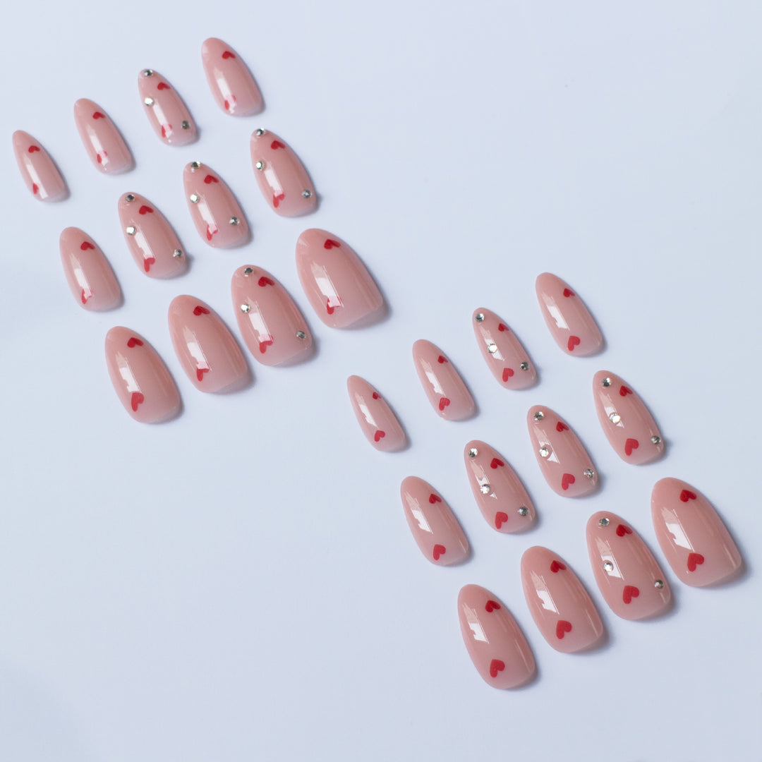 Love-Themed Acrylic Nail Art Design