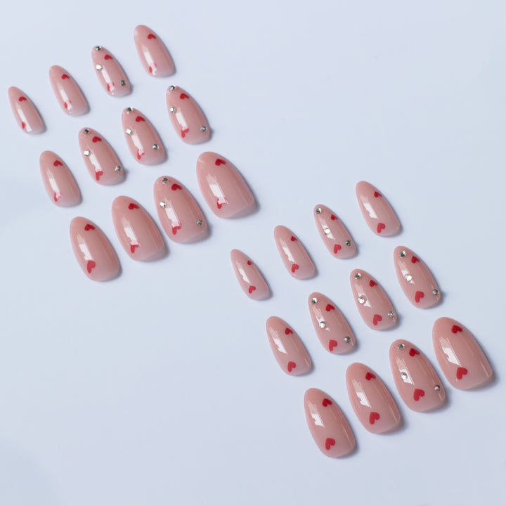Love-Themed Acrylic Nail Art Design