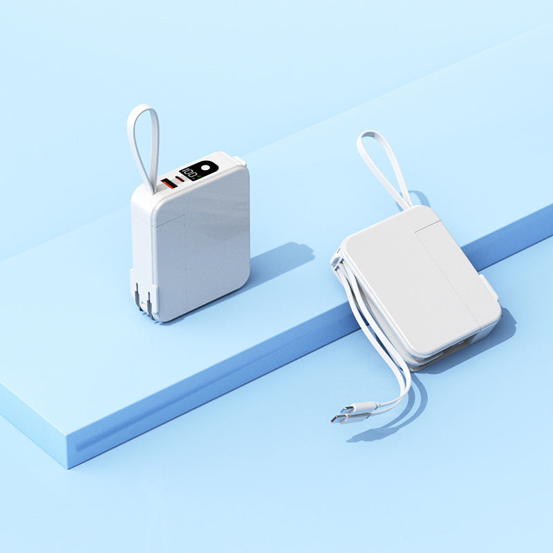 Portable power bank with retractable charging cable and digital display Stornfield