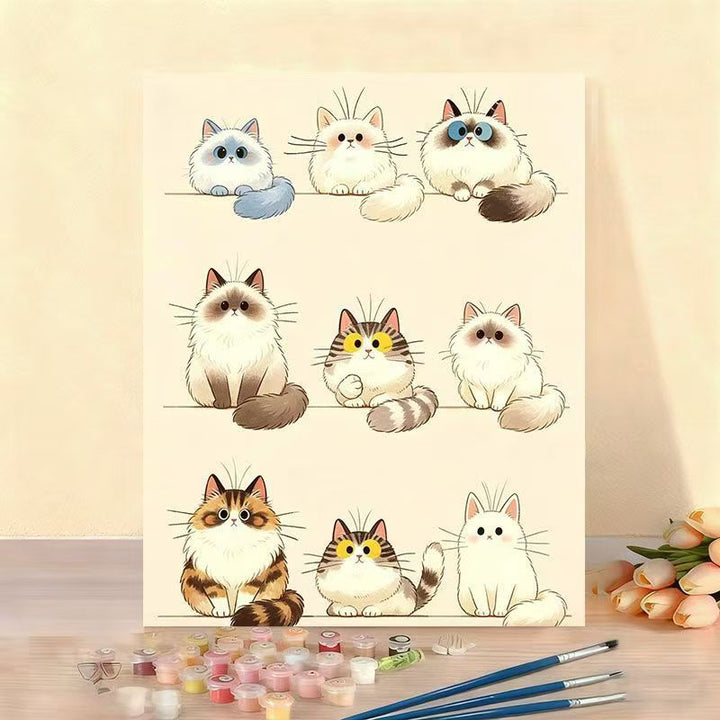 Cat-Themed Paint by Numbers Canvas Art Kit Stornfield