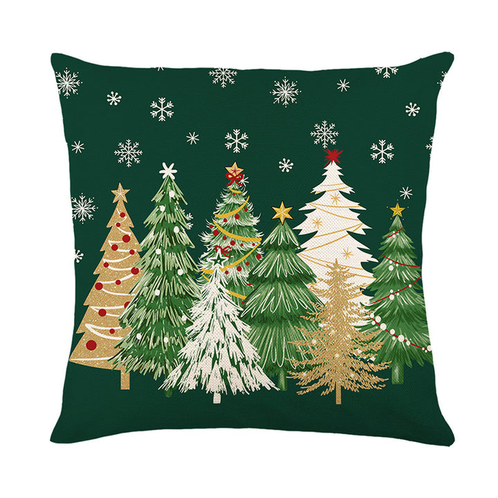 Decorative Cotton-Linen Holiday Throw Pillow Cover Hello Winter Script Print