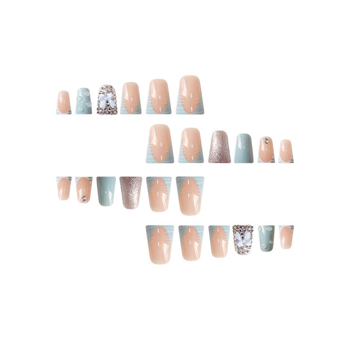 3D Bow and Rhinestone Nail Art Extensions Stornfield