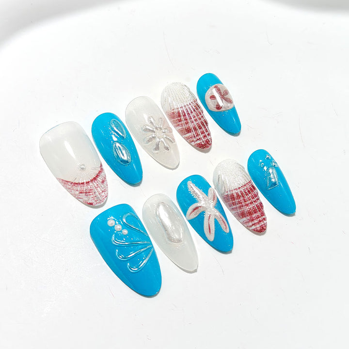 Artificial nails with maritime design Stornfield