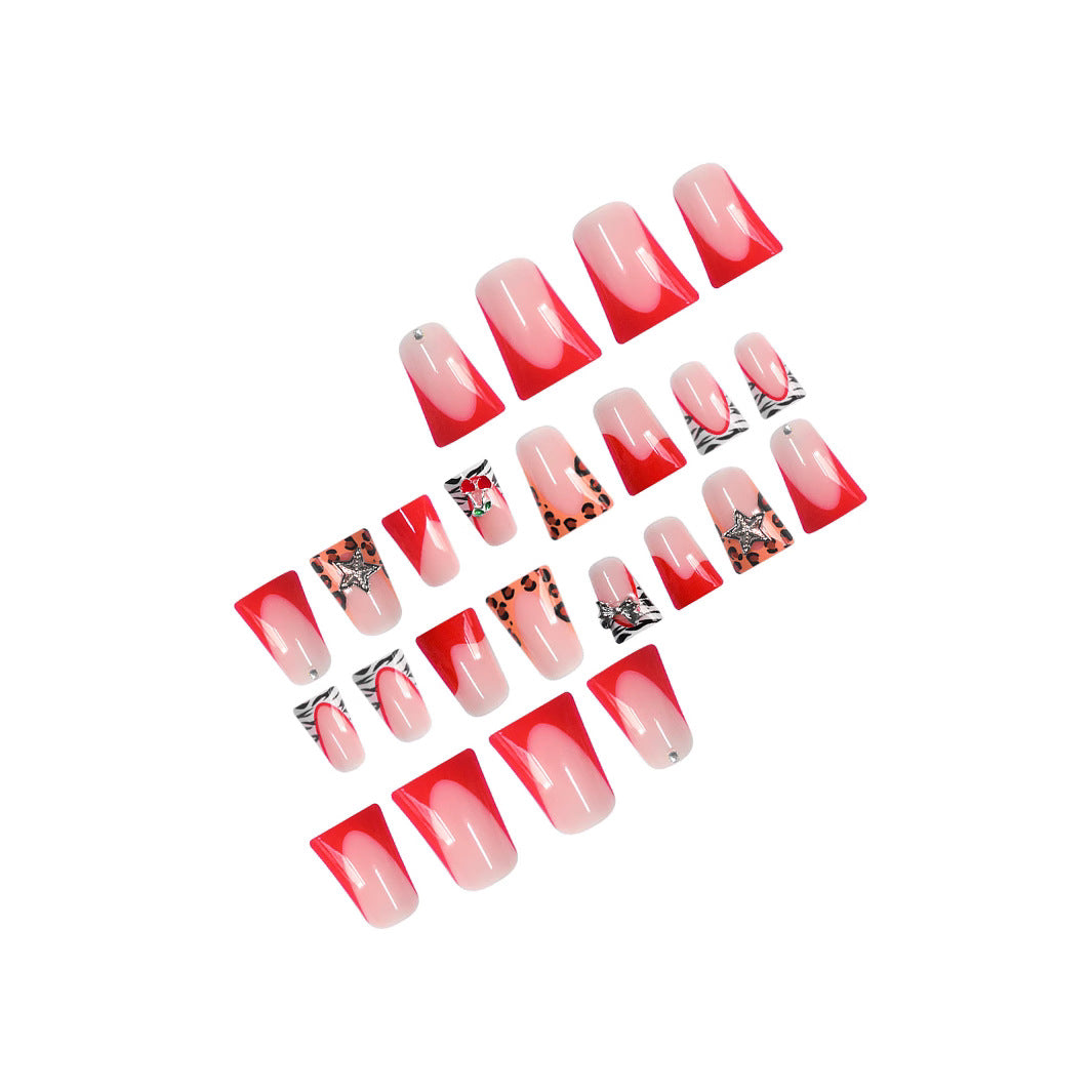 Artistic Press-On Nail Set with Unique Accents Stornfield