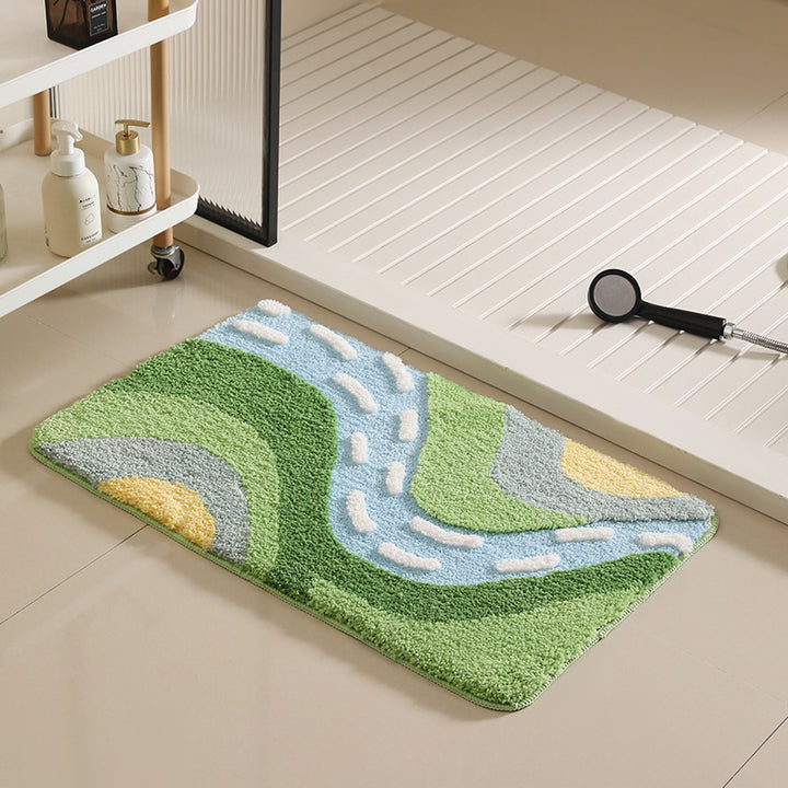 Floral Patterned Plush Bath Mat