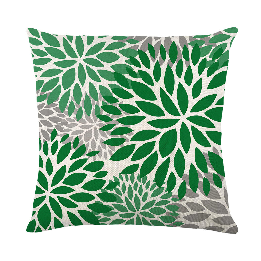 Artistic Daisy Print Linen Throw Pillow