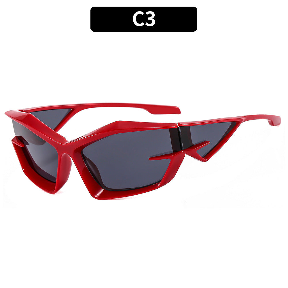 Futuristic Geometric Shield Sunglasses  1787663880