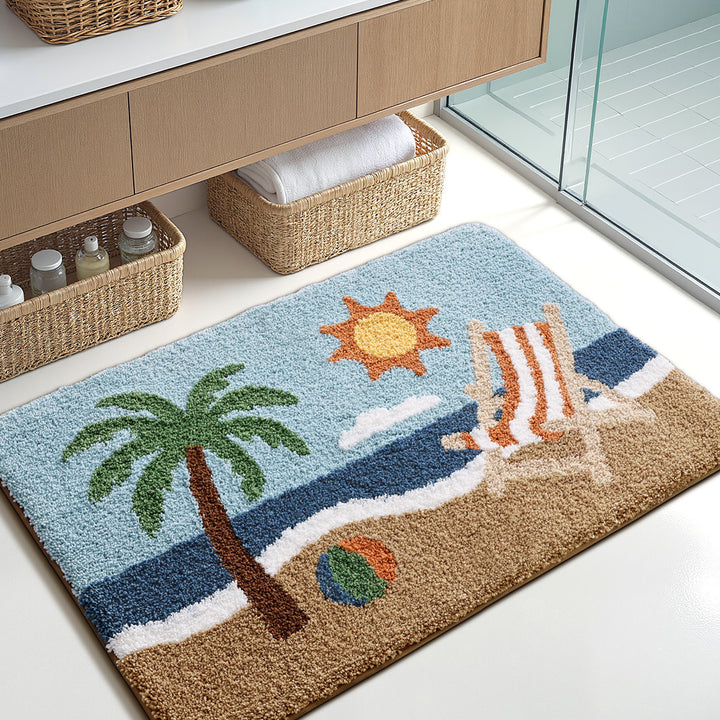 Soft Textured Abstract Pattern Bath Mat