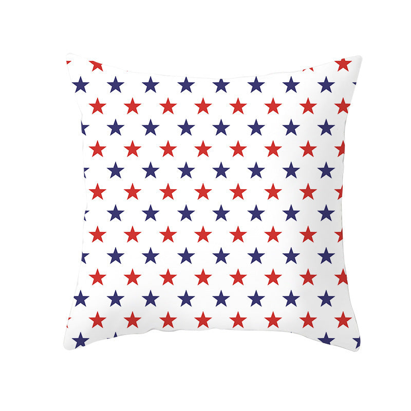Patriotic Independence Day Cotton Canvas Throw Pillow Cover
