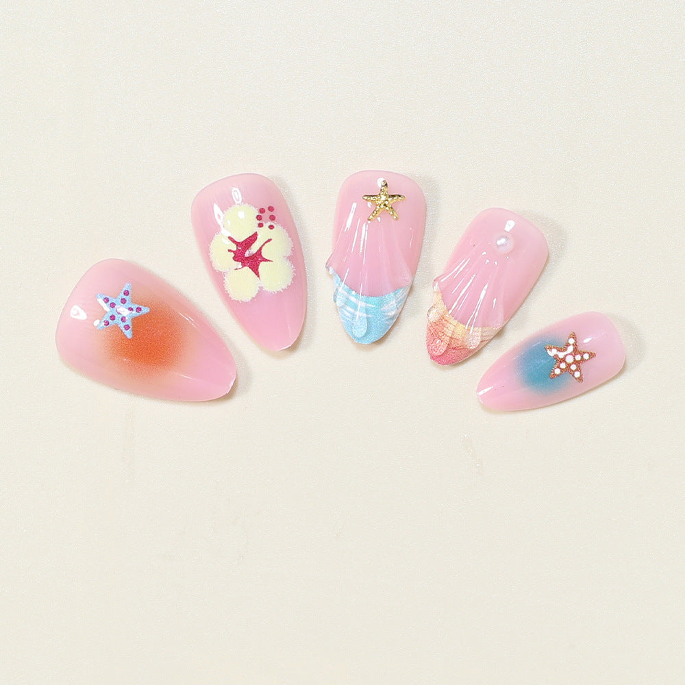 Artistic Ocean-Inspired Press-On Nail Art Stornfield