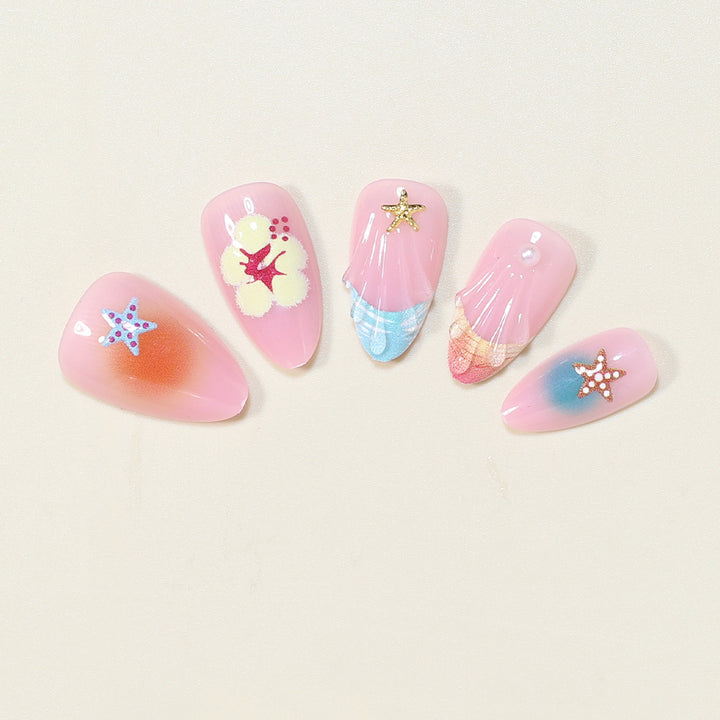 Artistic Ocean-Inspired Press-On Nail Art Stornfield