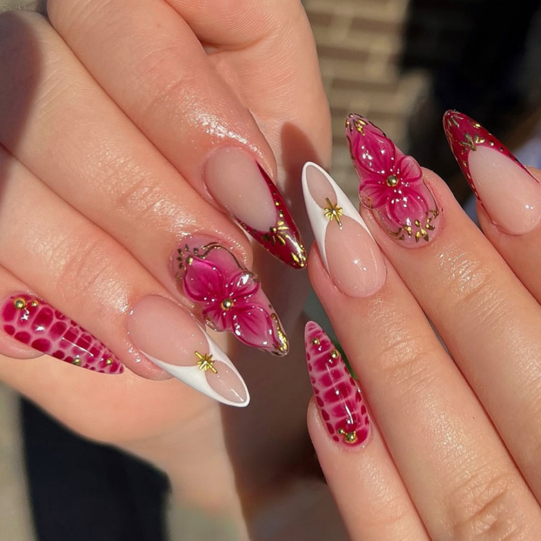 Elegant artificial nails with floral accents Stornfield