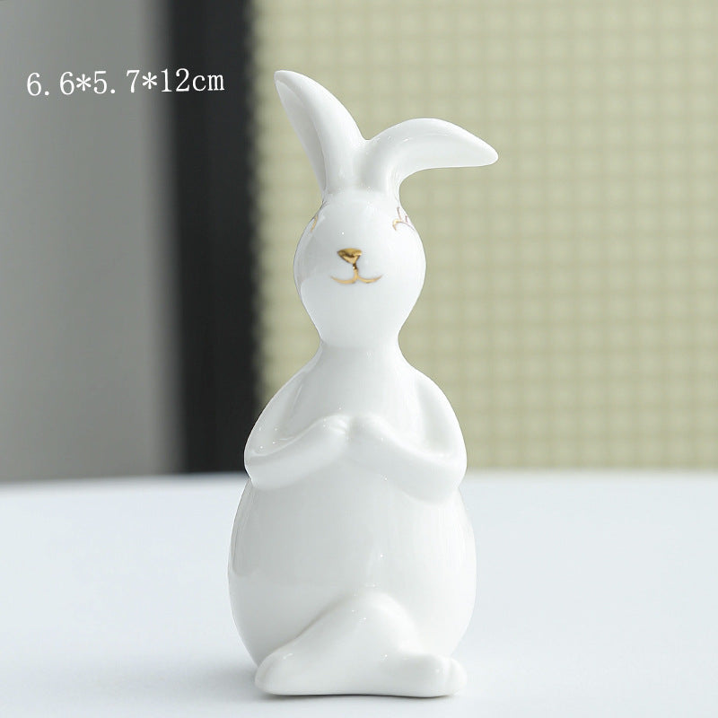 Decorative Ceramic Bunny Figurine Stornfeild