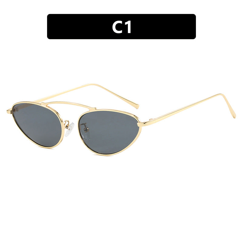 Women trendy Cat-Eye sunglasses with slim metal frame Stornfield