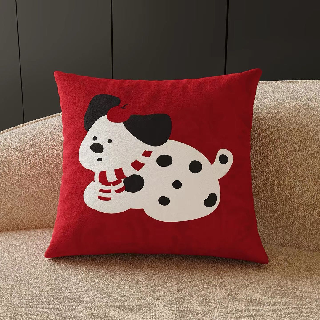 Playful Dog-Themed Decorative Pillow