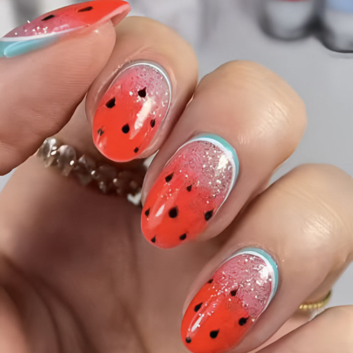 Fun Watermelon-Themed Nail Art Stornfield