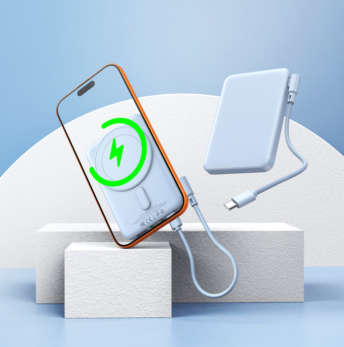 Portable power bank with integrated wireless charger and digital display Stornfield