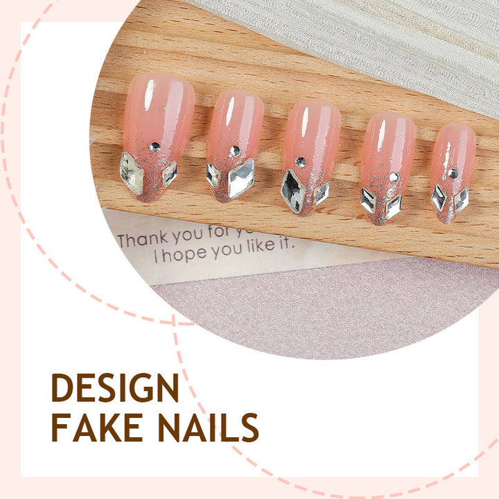 Artificial nail set with elegant glitter design Stornfield