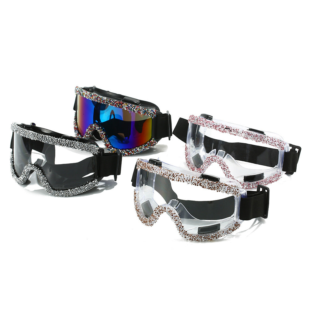 Women's glamorous ski goggles with sparkling decorative frame Stornfield