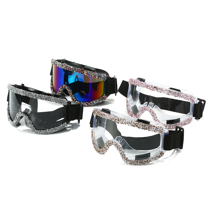 Women's glamorous ski goggles with sparkling decorative frame Stornfield