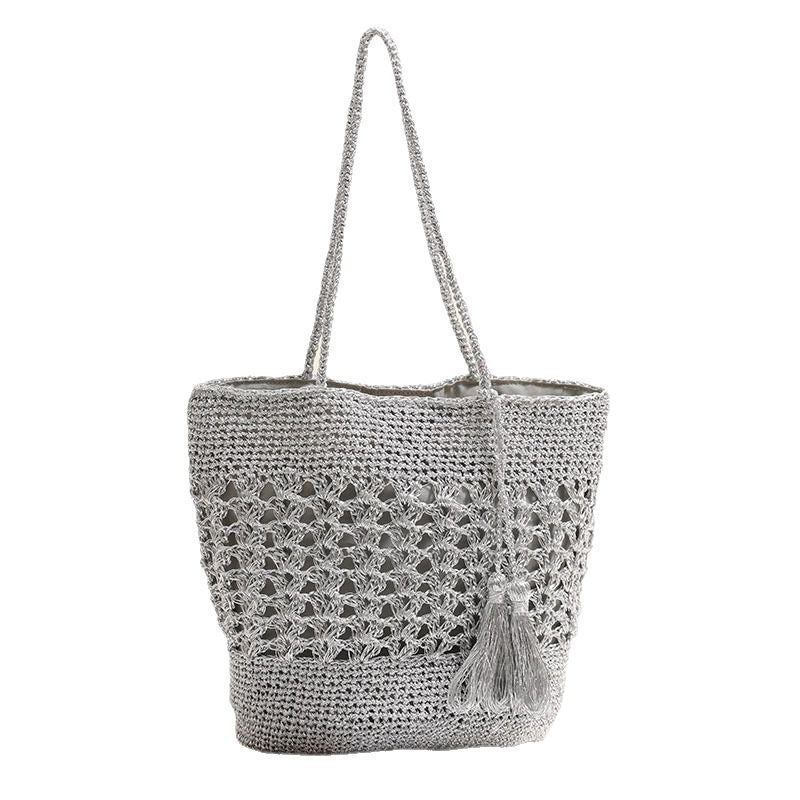 Crocheted tote bag with elegant tassels Stornfield