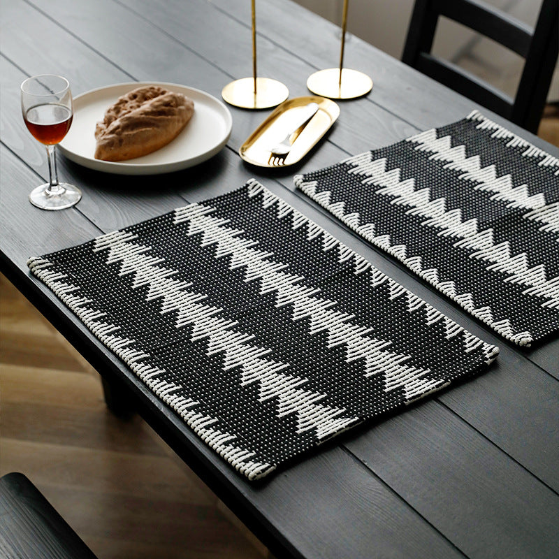 Woven table mats in kilim style made of cotton blend, non-slip table mat Stornfield